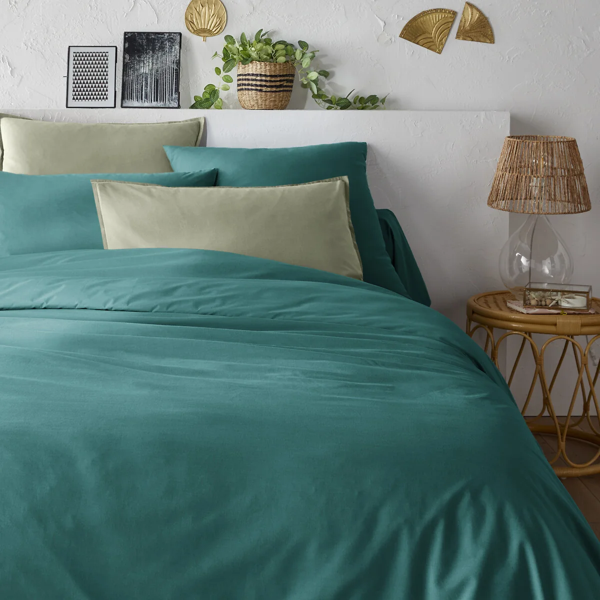 Plain 100% Organic Cotton Percale 200 Thread Count Duvet Cover – image 2