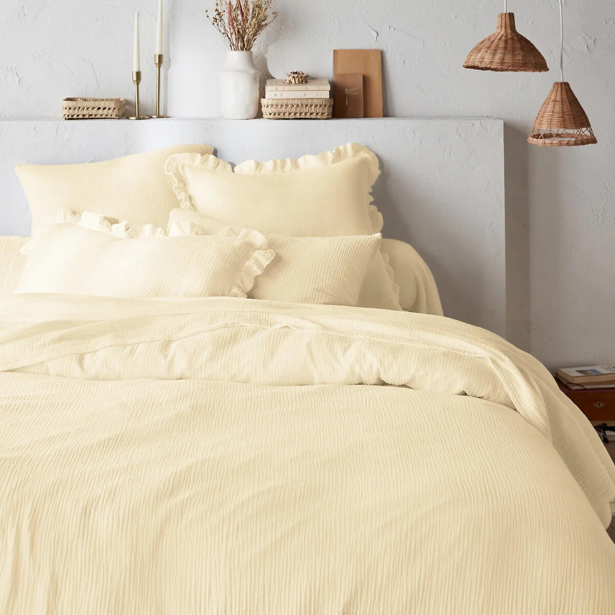 Kumla Plain 100% Cotton Muslin Duvet Cover – image 1