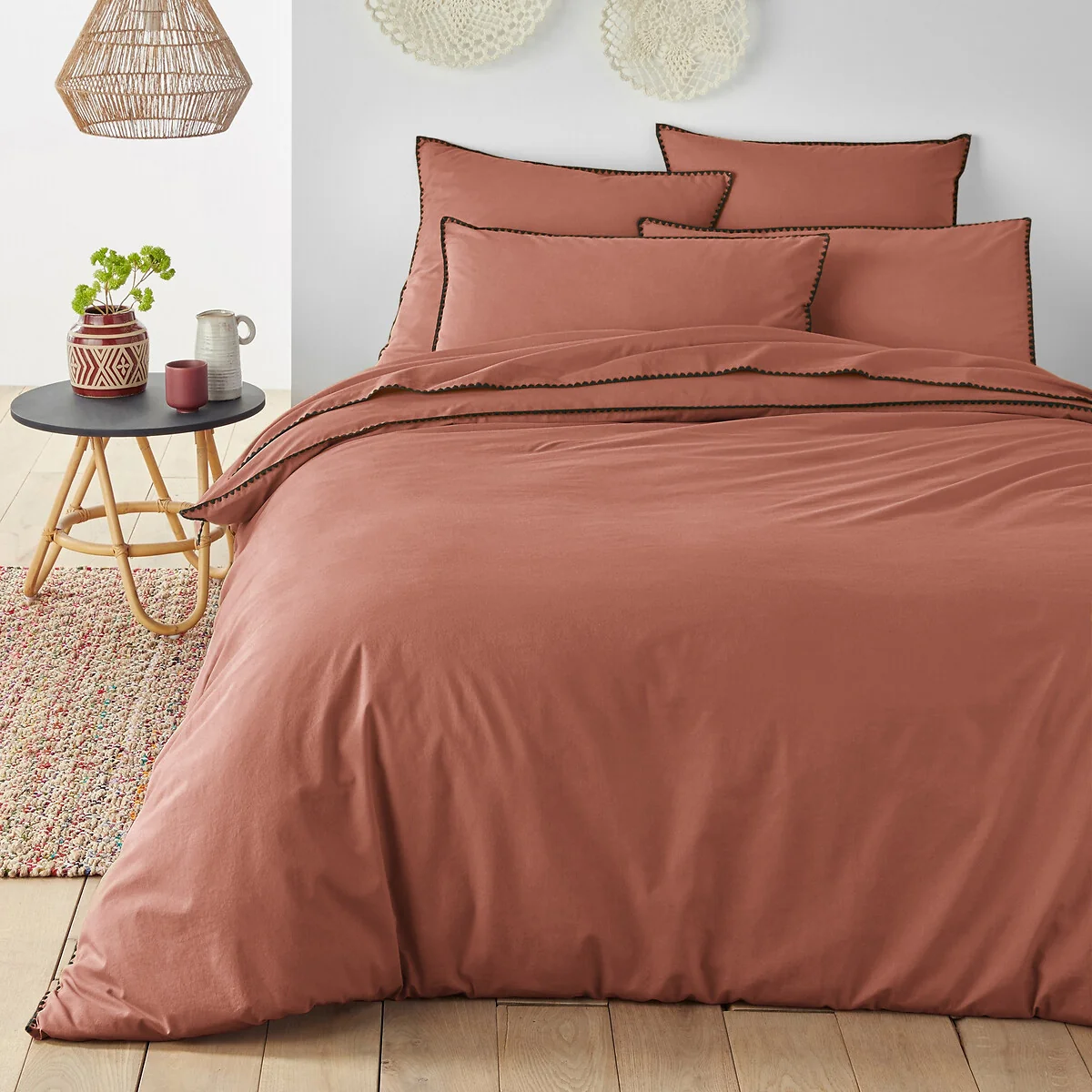 Les Signatures - Merida Embroidered Washed Cotton Duvet Cover – image 1