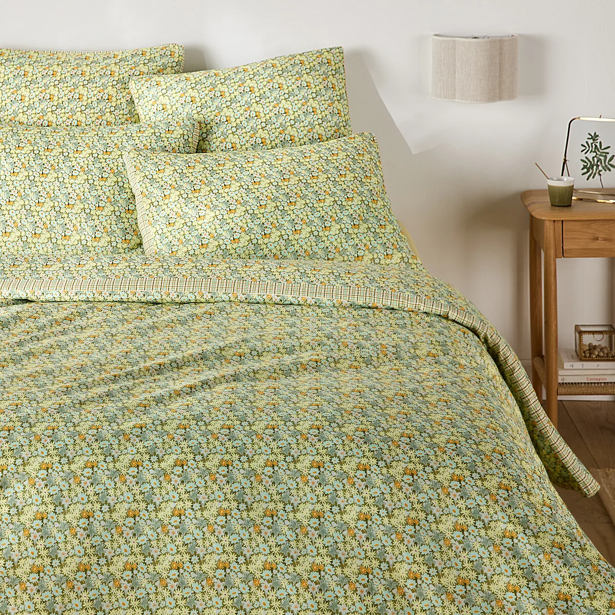 Dalina Floral Print Washed Linen/Cotton Duvet Cover – image 3