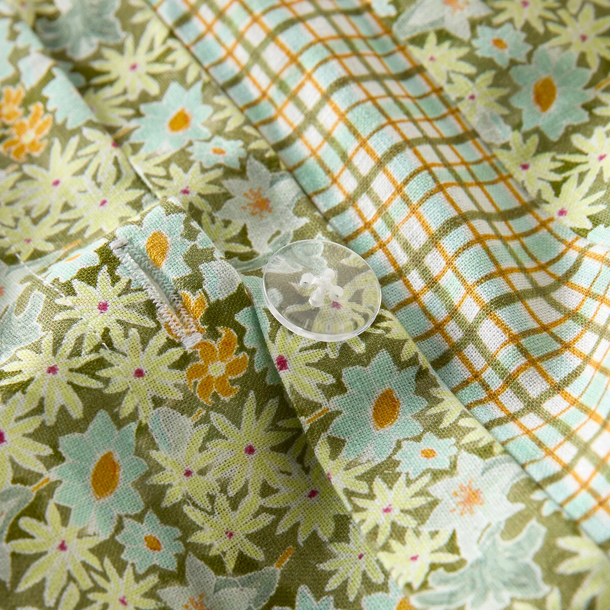 Dalina Floral Print Washed Linen/Cotton Duvet Cover – image 6