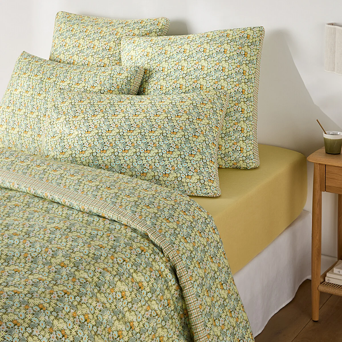 Dalina Floral Print Washed Linen/Cotton Duvet Cover – image 1