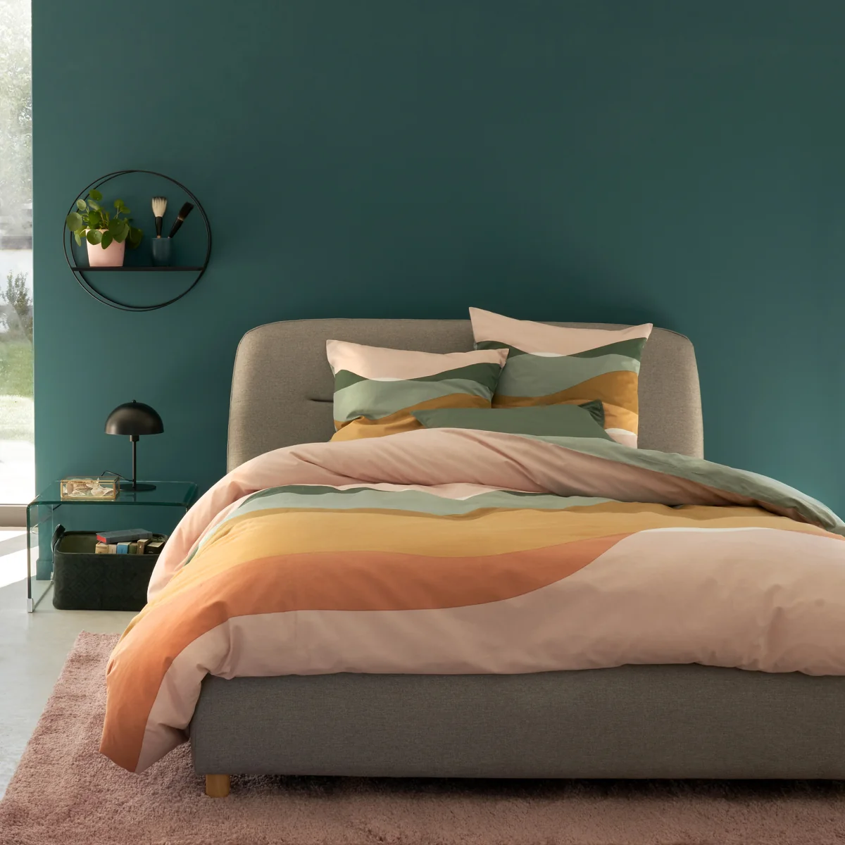 Alma Retro 100% Cotton Duvet Cover – image 1