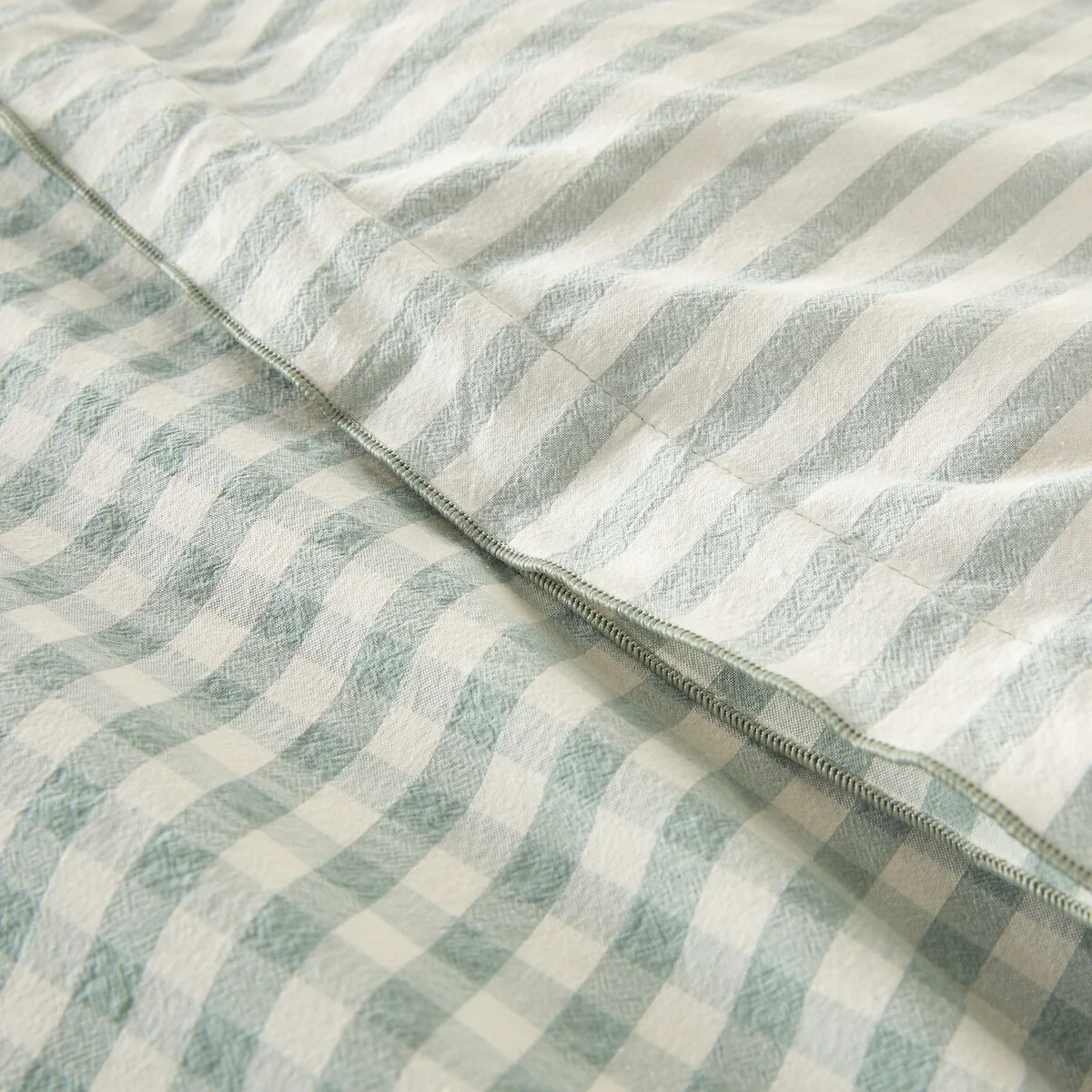 Cottage Green Cotton Seersucker Duvet Cover – image 4