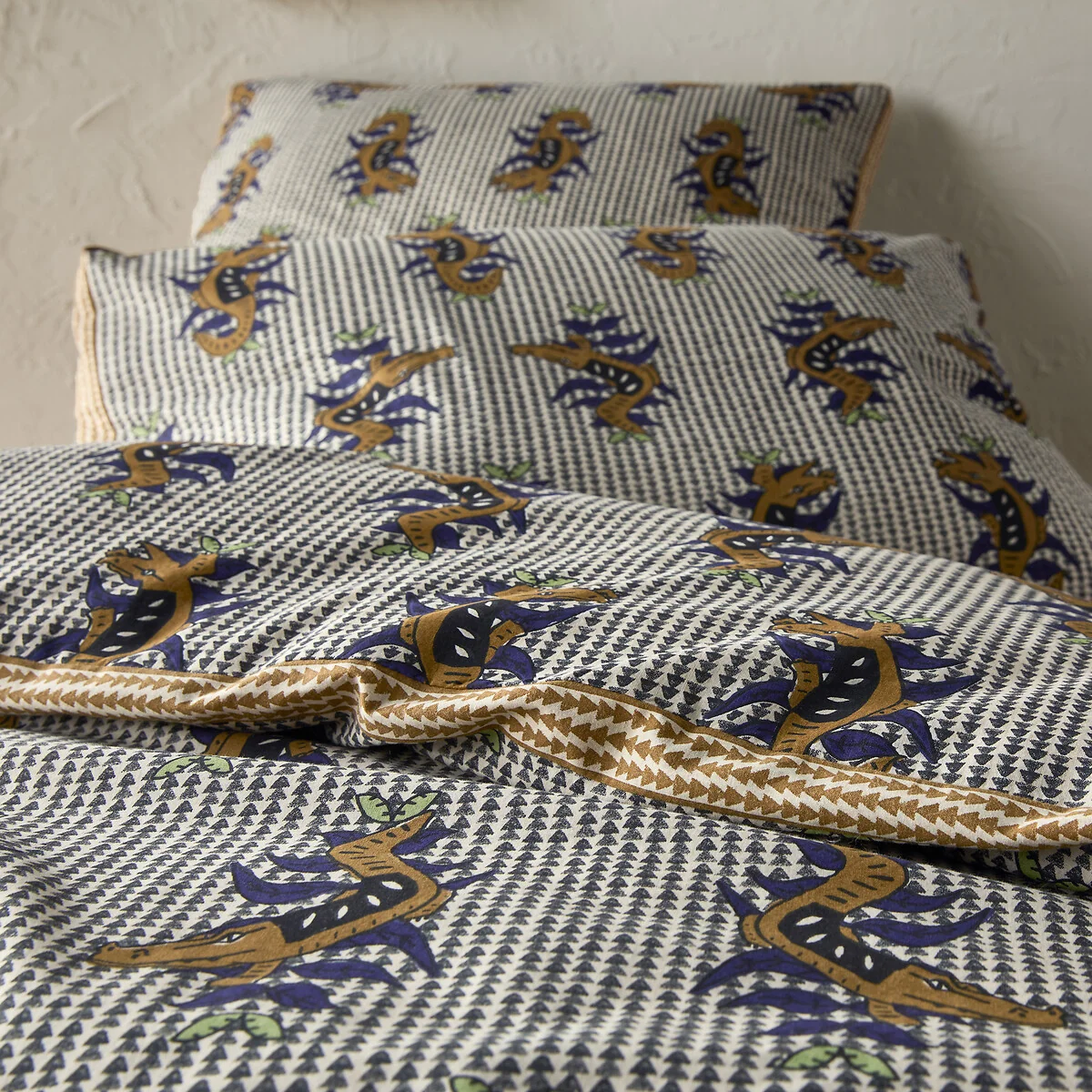 Zakari 50% Recycled Cotton Duvet Cover With Contrast Edging – image 2