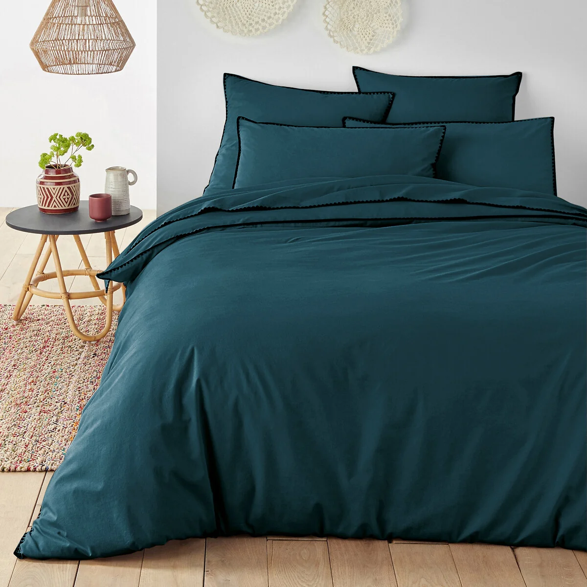 Les Signatures - Merida Embroidered Washed Cotton Duvet Cover – image 1