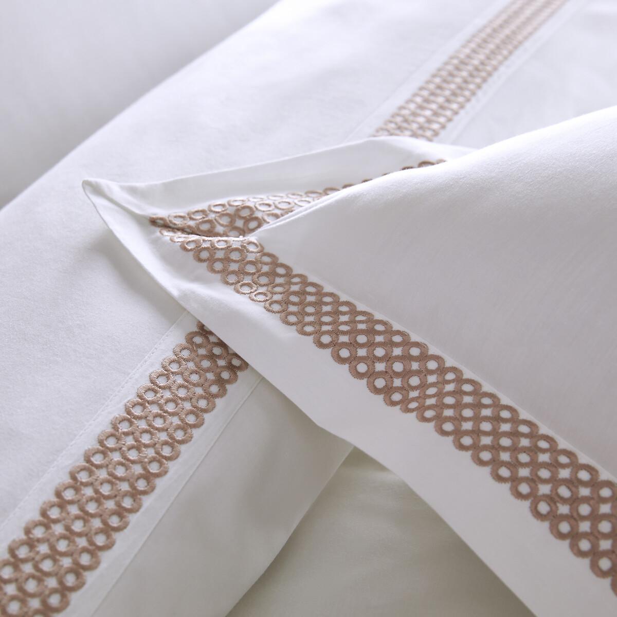 Maella Embroidered 100% Organic Cotton Percale 200 Thread Count Duvet Cover – image 4