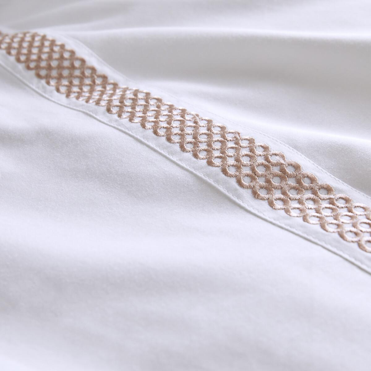 Maella Embroidered 100% Organic Cotton Percale 200 Thread Count Duvet Cover – image 5