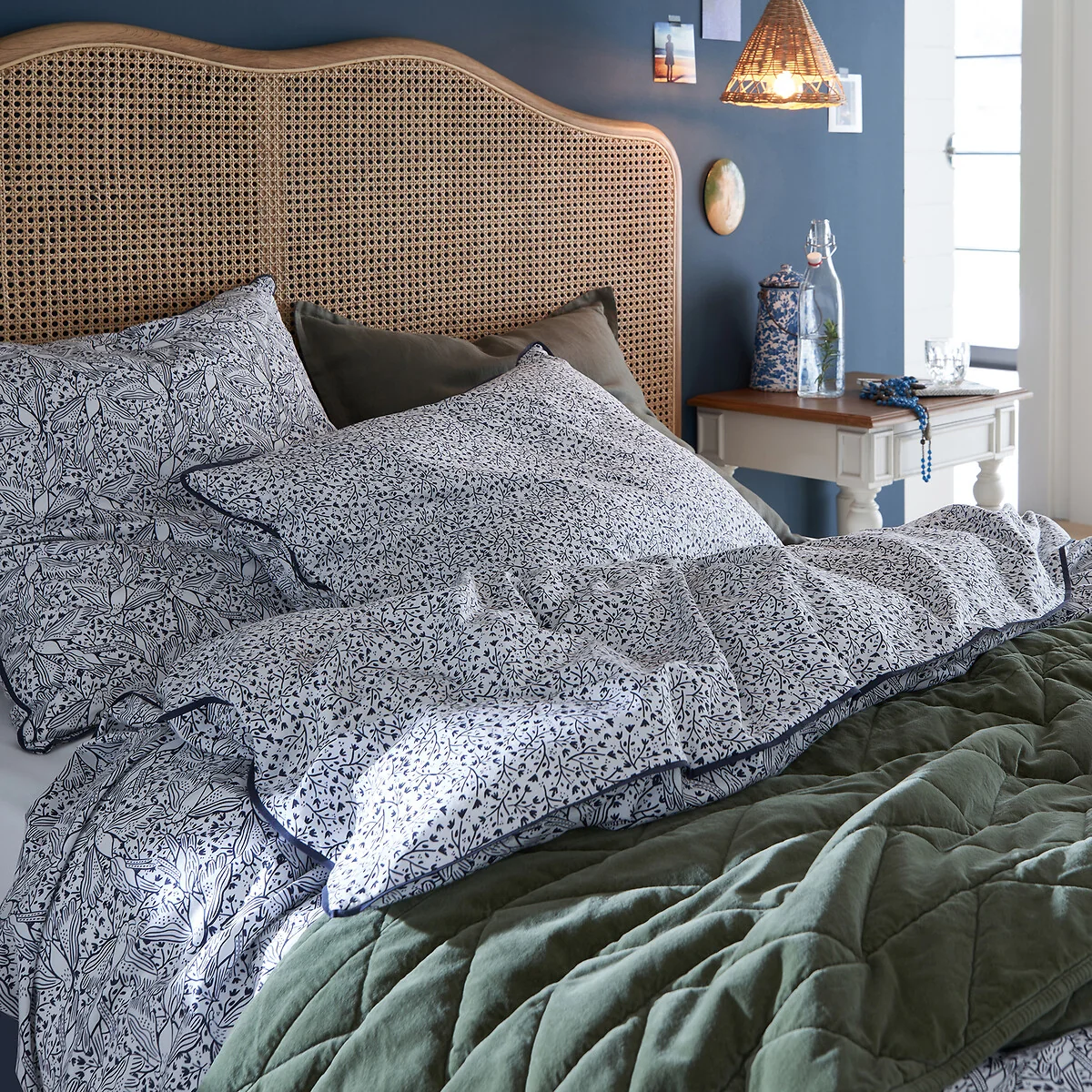 Leafbird Floral 100% Washed Cotton Duvet Cover – image 4
