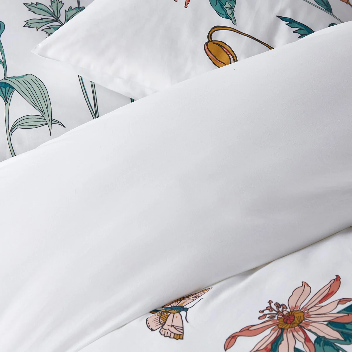 Eden Garden Floral 100% Cotton Percale 200 Thread Count Duvet Cover – image 2