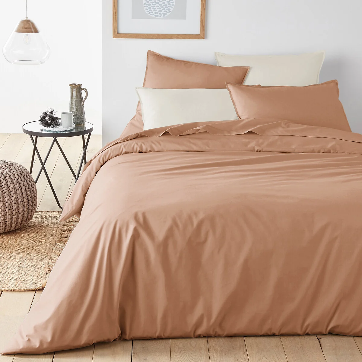 Plain 100% Organic Cotton Percale 200 Thread Count Duvet Cover – image 1