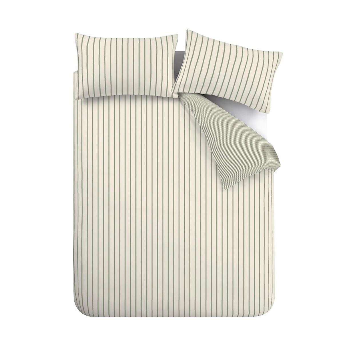 Hampton Stripe 200 Thread Count Cotton Reversible Duvet Cover Set – image 2