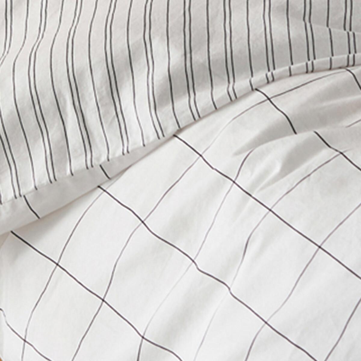 Monille Checked 100% Washed Cotton Reversible Duvet Cover – image 2