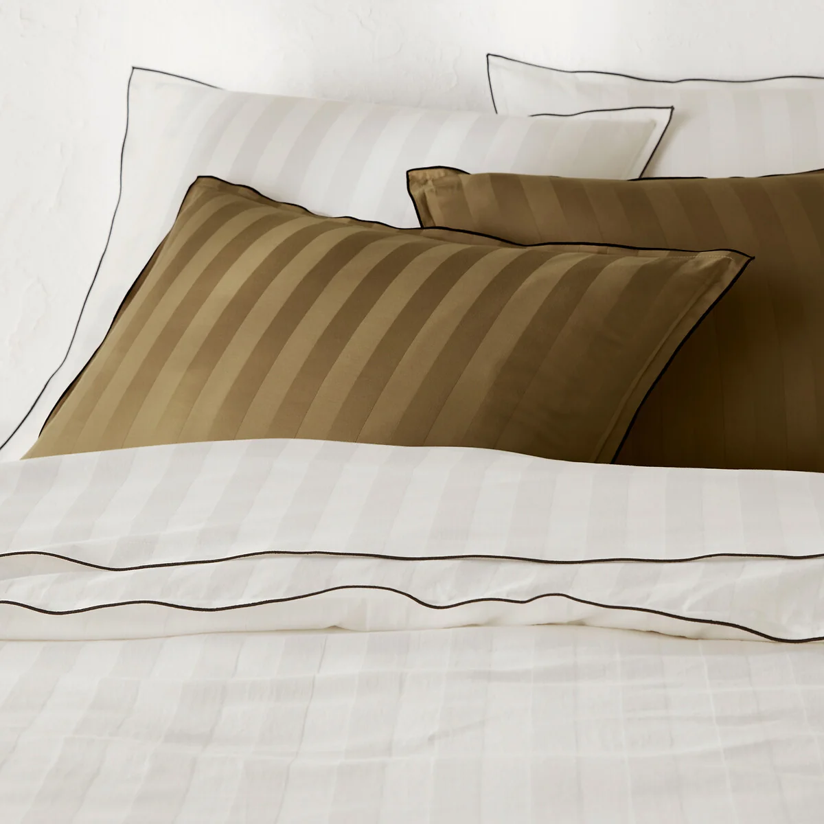 Victor Striped 100% Washed Cotton Satin 300 Thread Count Duvet Cover – image 2