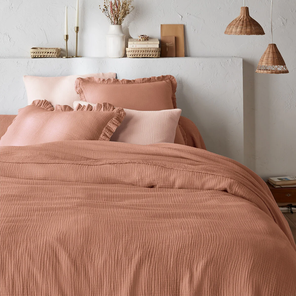 Kumla Plain 100% Cotton Muslin Duvet Cover – image 1