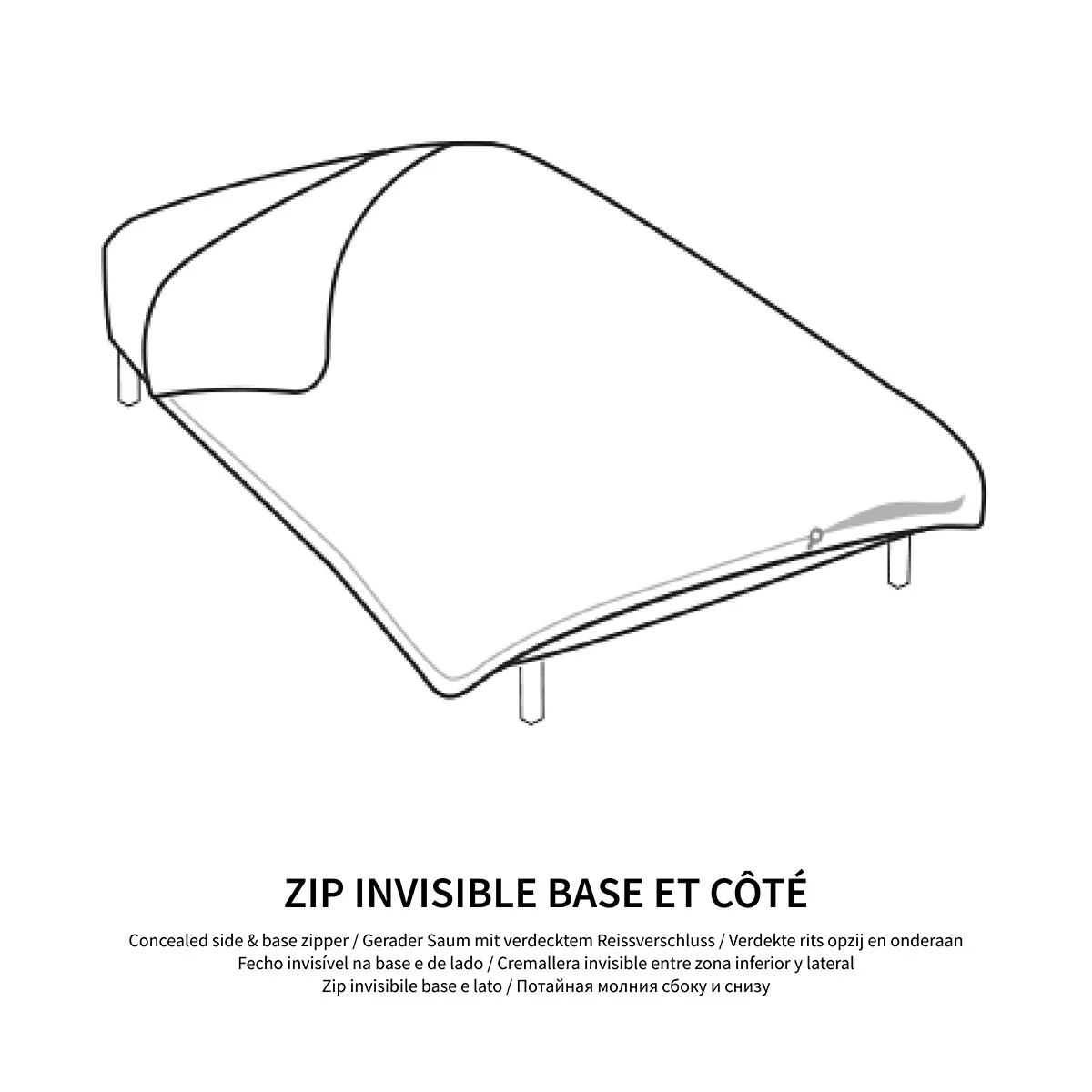 Scénario Plain 100% Cotton Zipped Duvet Cover – image 6