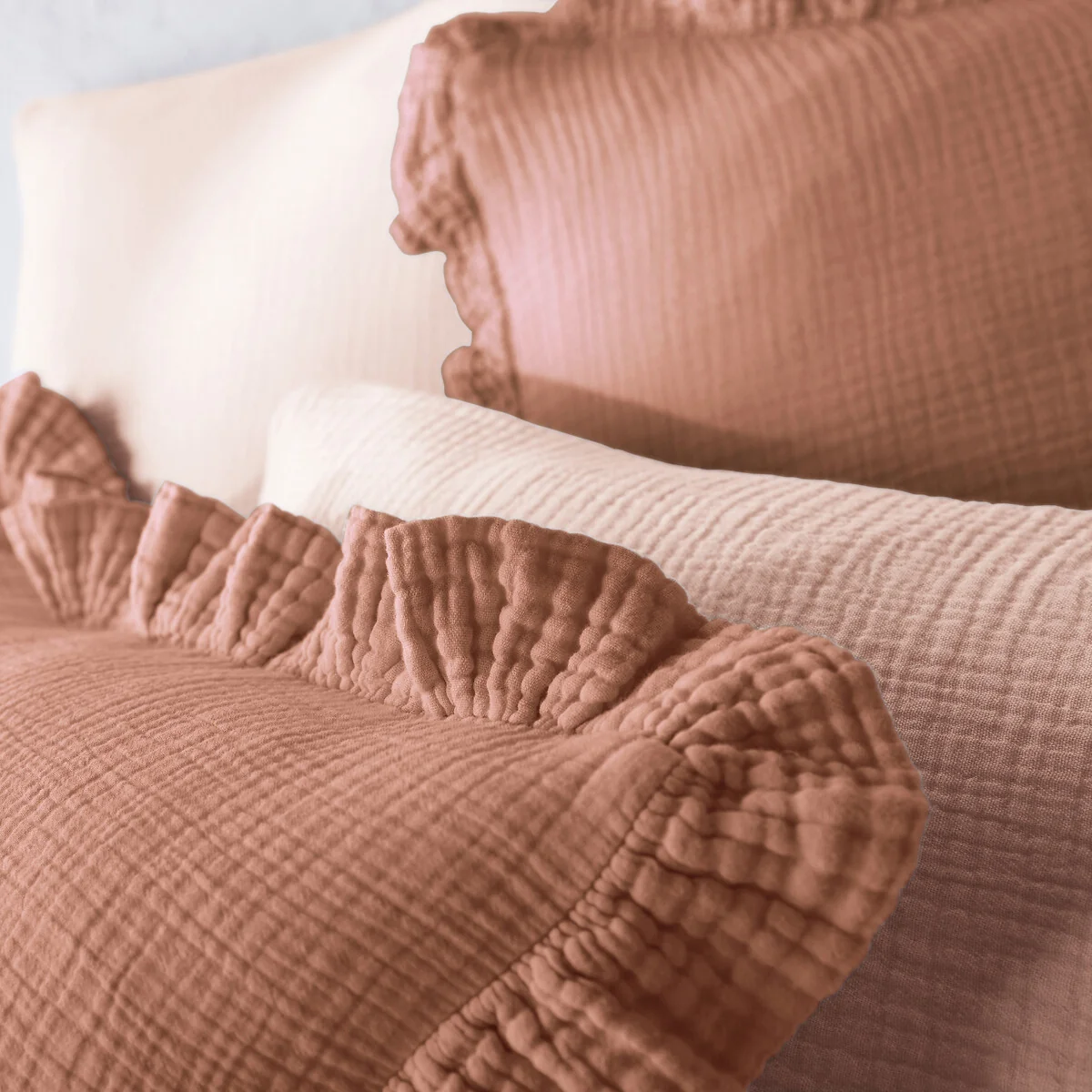 Kumla Plain 100% Cotton Muslin Duvet Cover – image 3