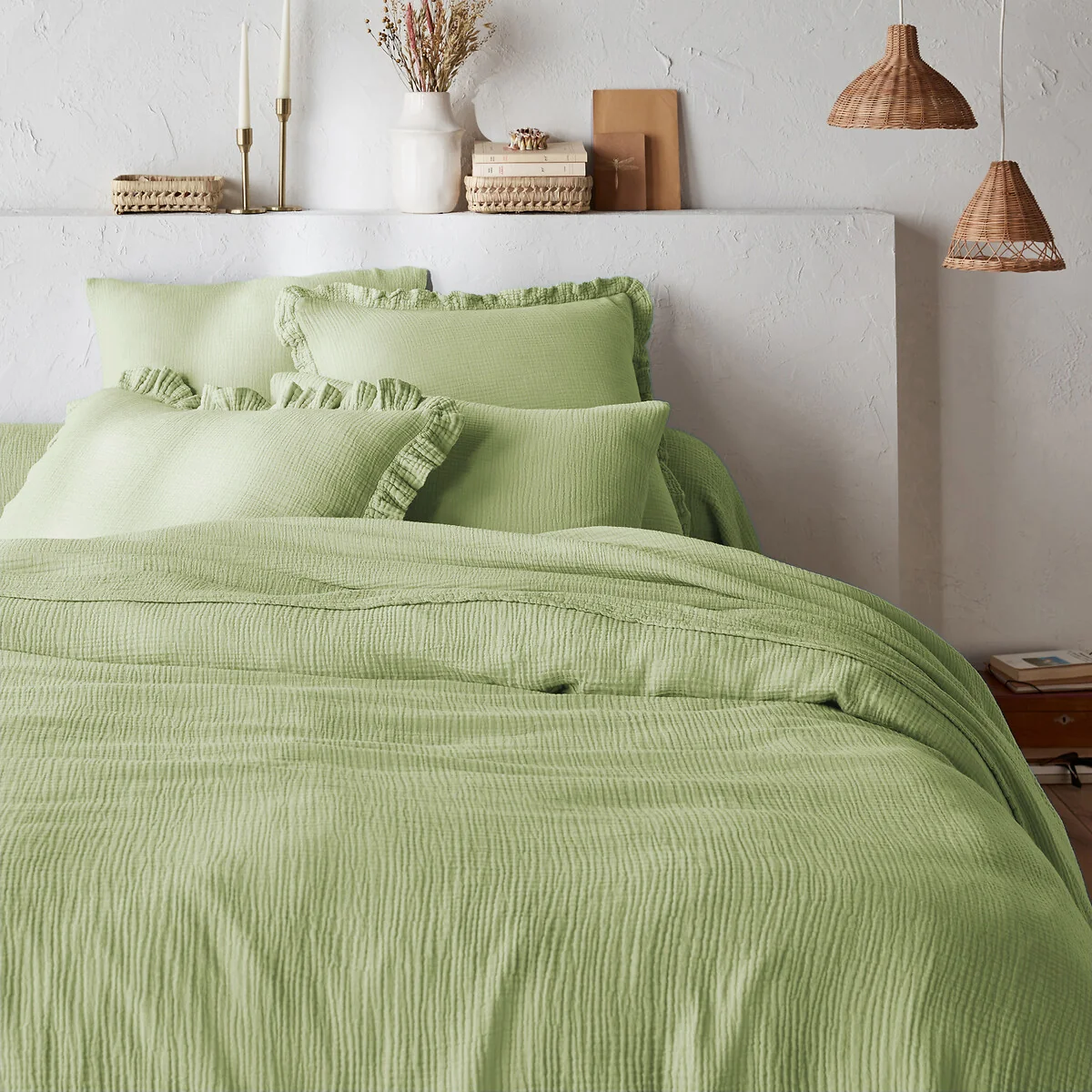 Kumla Plain 100% Cotton Muslin Duvet Cover – image 1