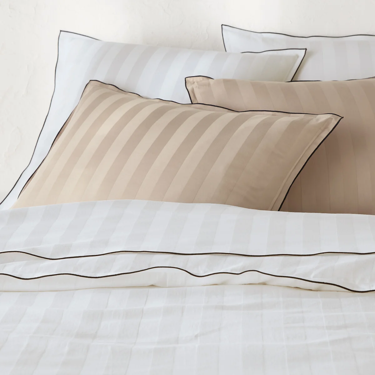Victor Striped 100% Washed Cotton Satin 300 Thread Count Duvet Cover – image 3