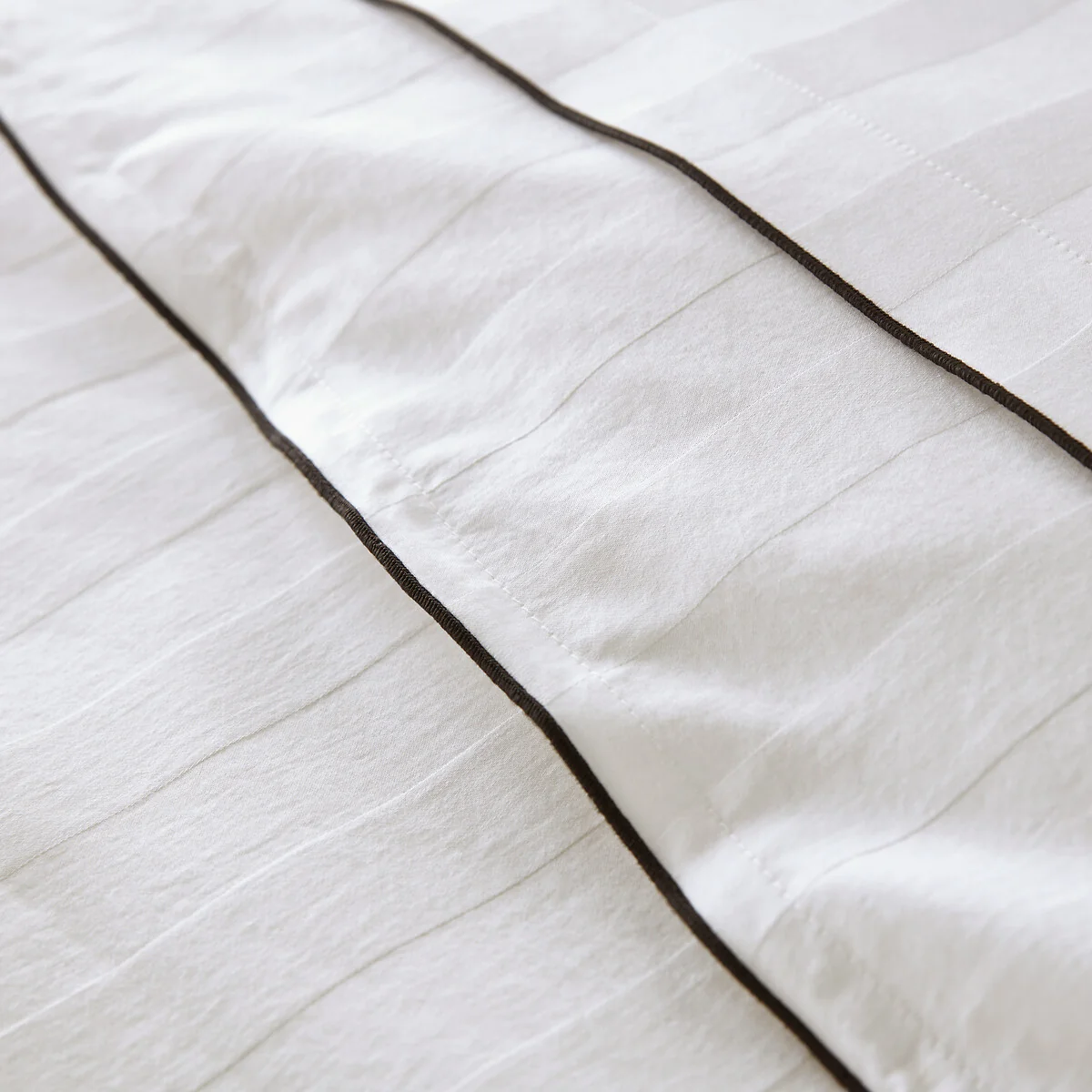 Victor Striped 100% Washed Cotton Satin 300 Thread Count Duvet Cover – image 4