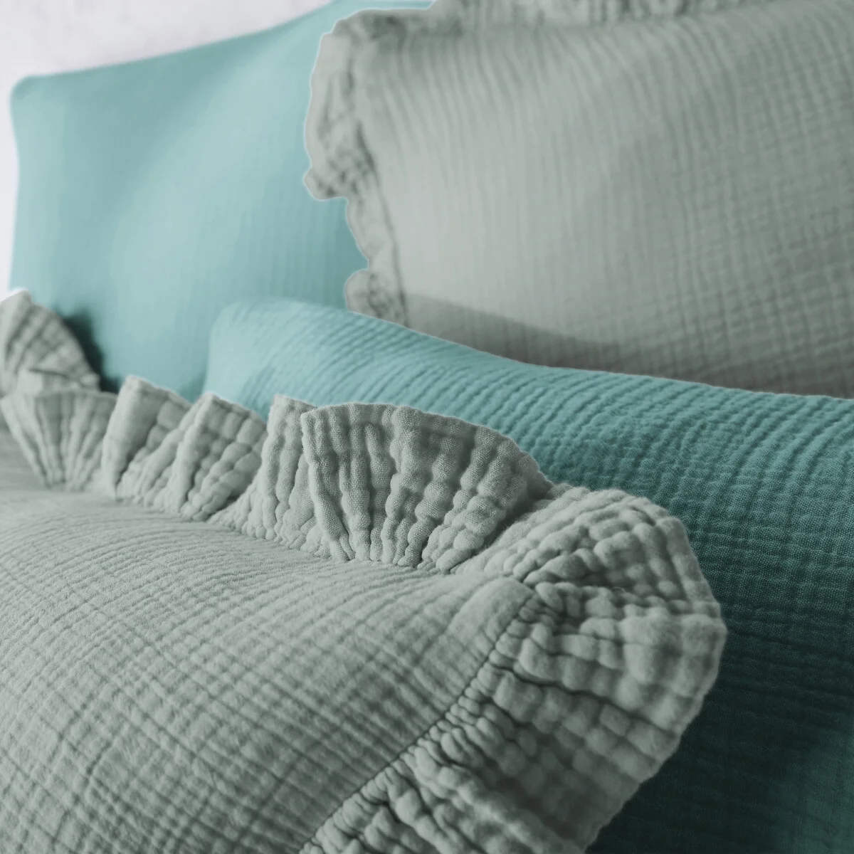 Kumla Plain Cotton Muslin Duvet Cover – image 3