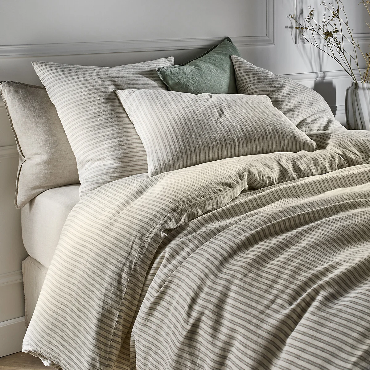 Kalaya Striped 100% Washed Linen Duvet Cover – image 2