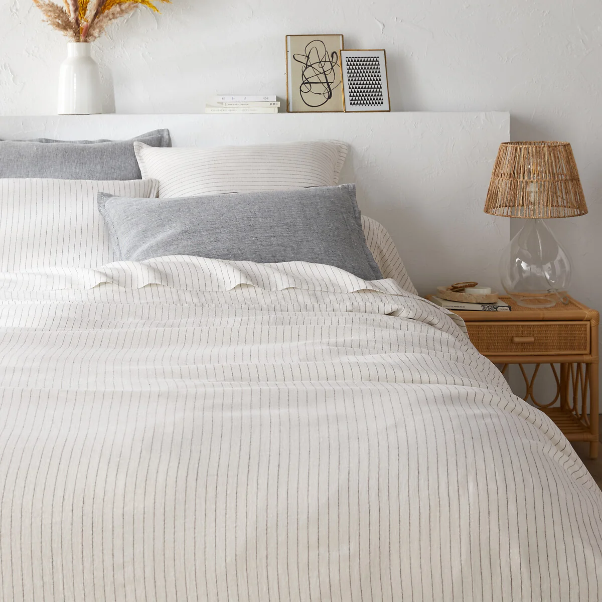 Linot Striped 100% Washed Linen Duvet Cover – image 2