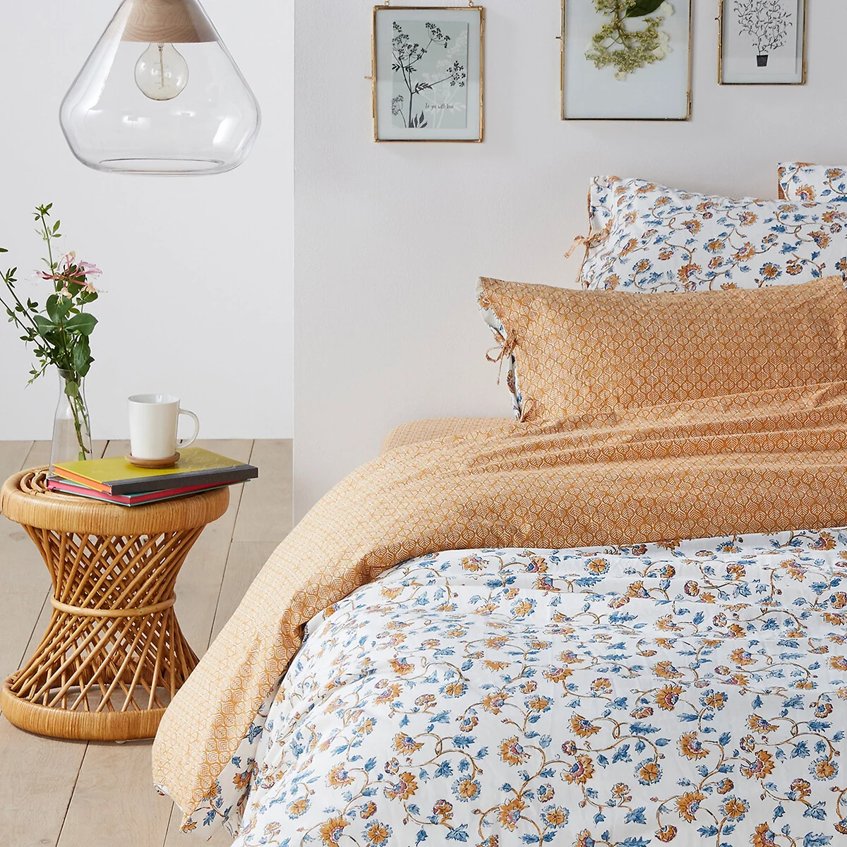 Indian Flower Floral 100% Washed Cotton Duvet Cover – image 3