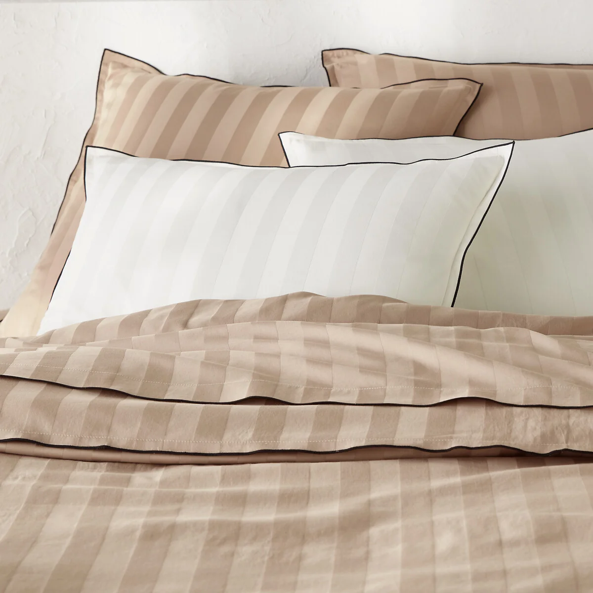 Victor Striped 100% Washed Cotton Satin 300 Thread Count Duvet Cover – image 2