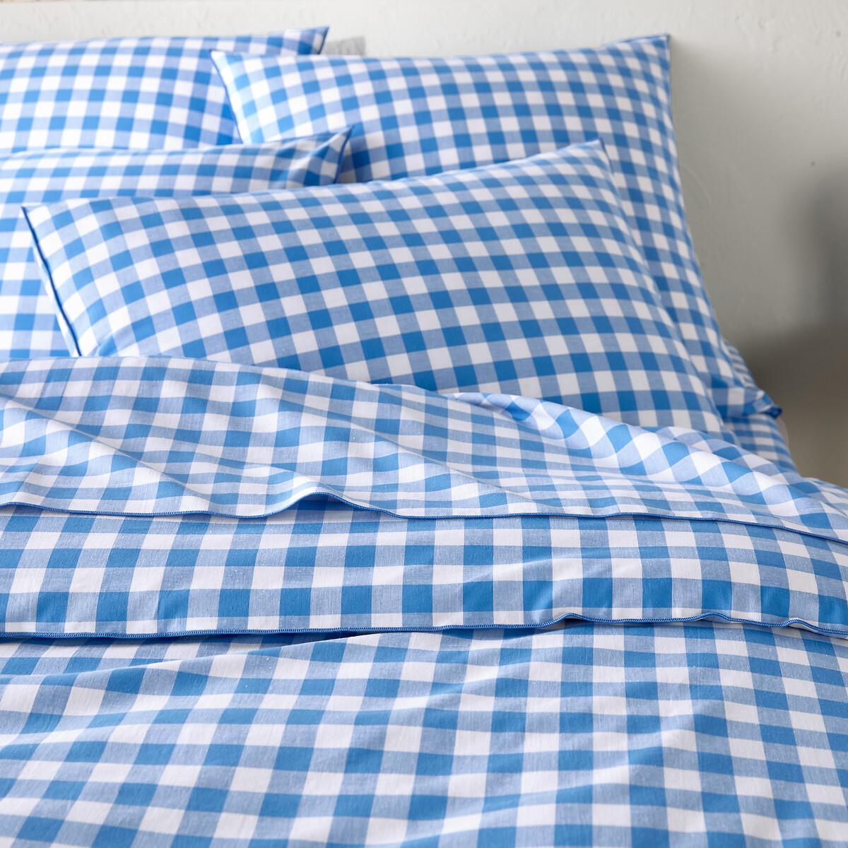 Veldi Blue Gngham 100% Cotton Duvet Cover – image 2