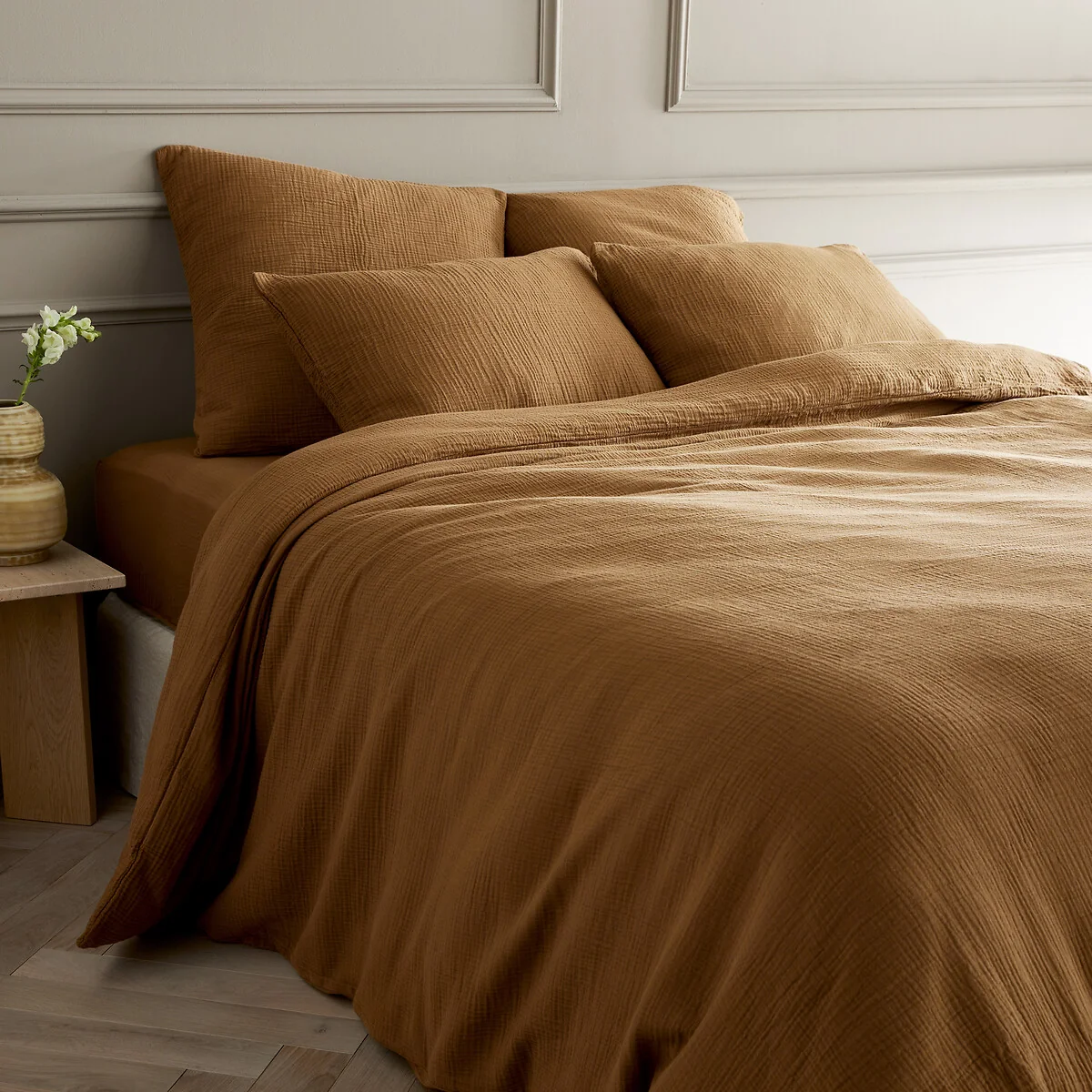 Yafa 100% Organic Cotton Muslin 200 Thread Count Duvet Cover – image 1