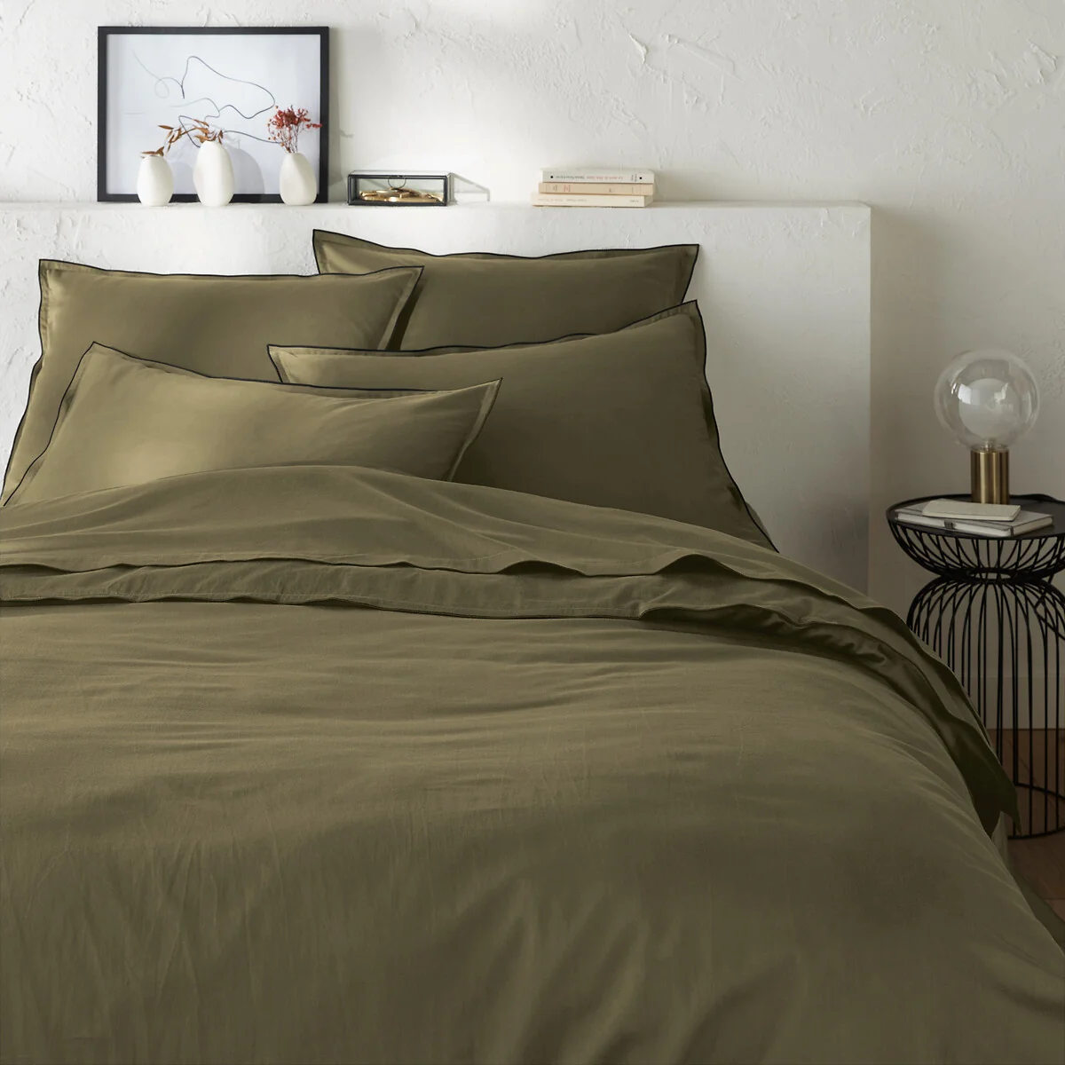 Victor Plain 100% Washed Cotton Satin 300 Thread Count Duvet Cover – image 2
