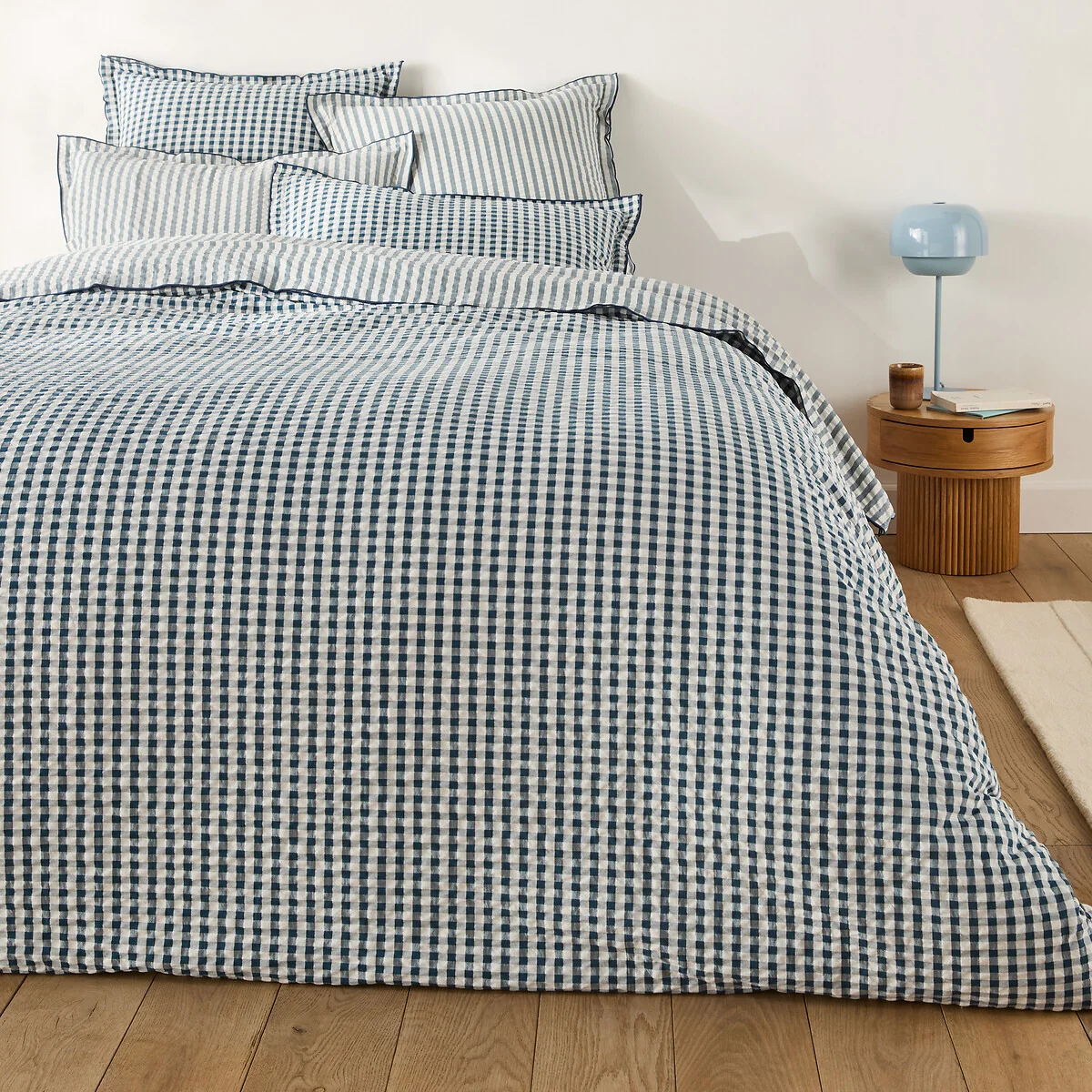 Cottage Blue Cotton Seersucker Duvet Cover – image 3