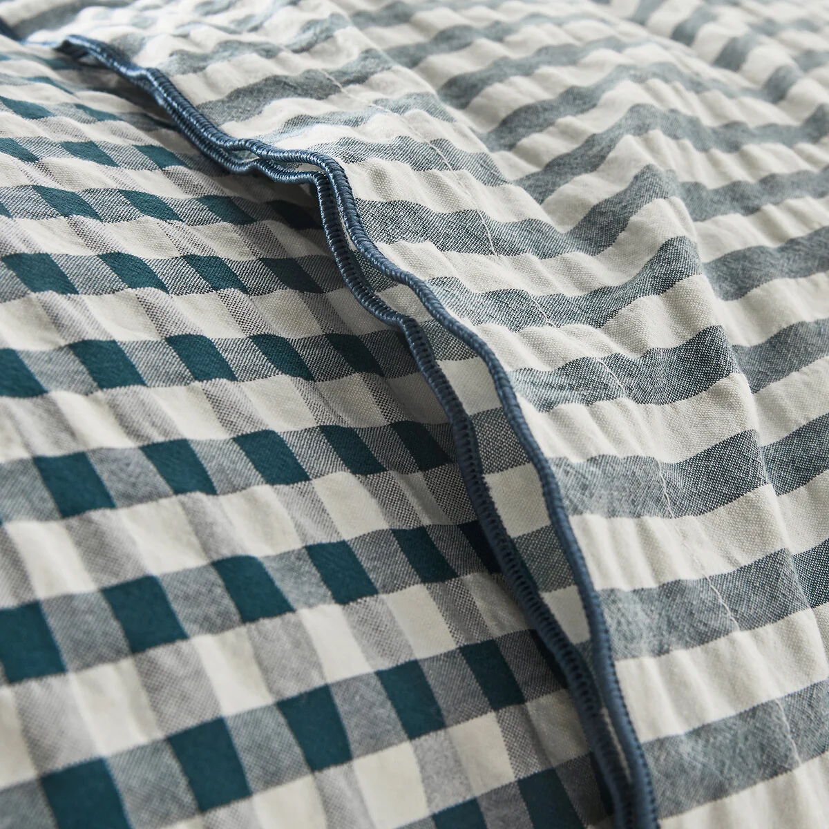 Cottage Blue Cotton Seersucker Duvet Cover – image 5