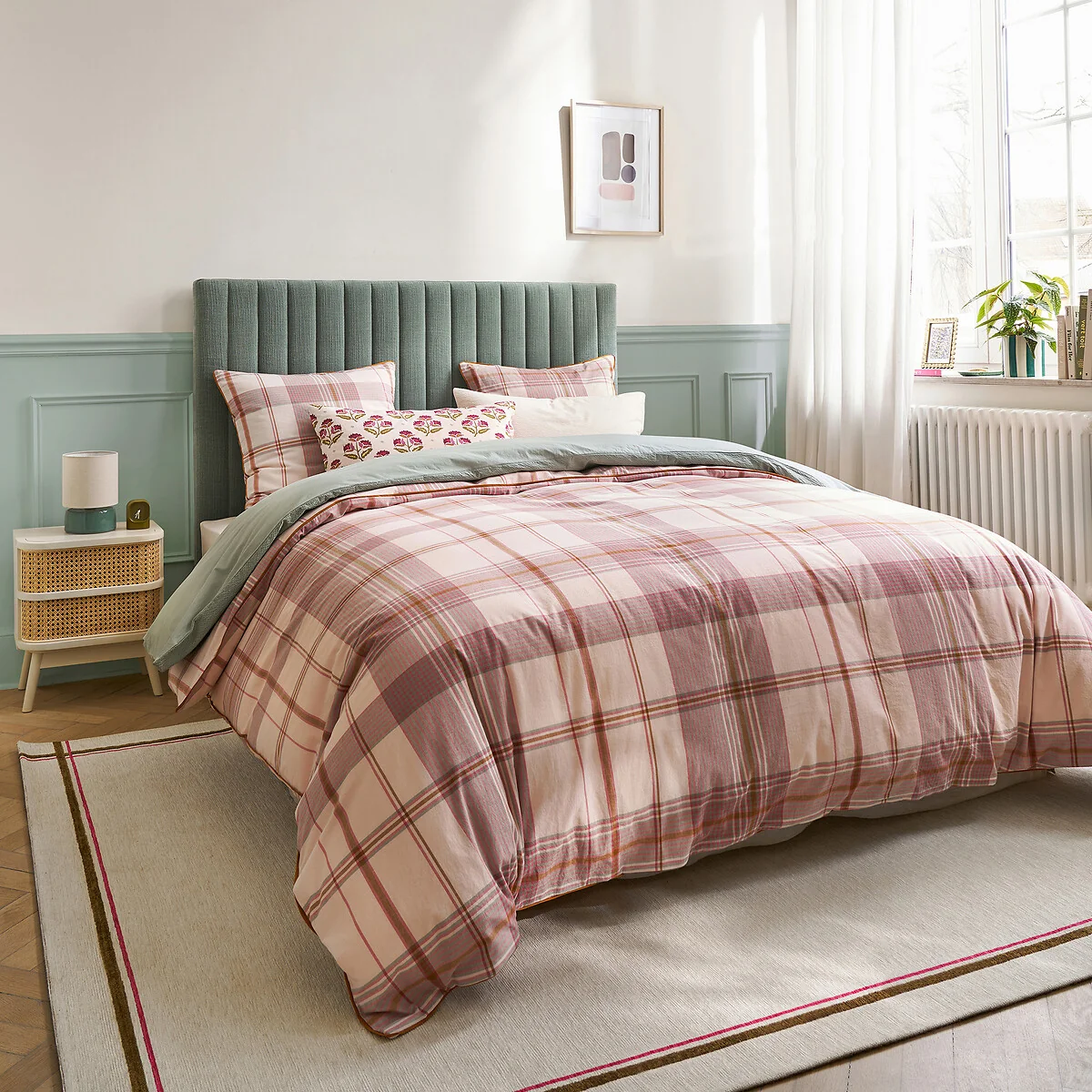 Dollon Checked Washed Cotton Yarn-Dyed Duvet Cover – image 2