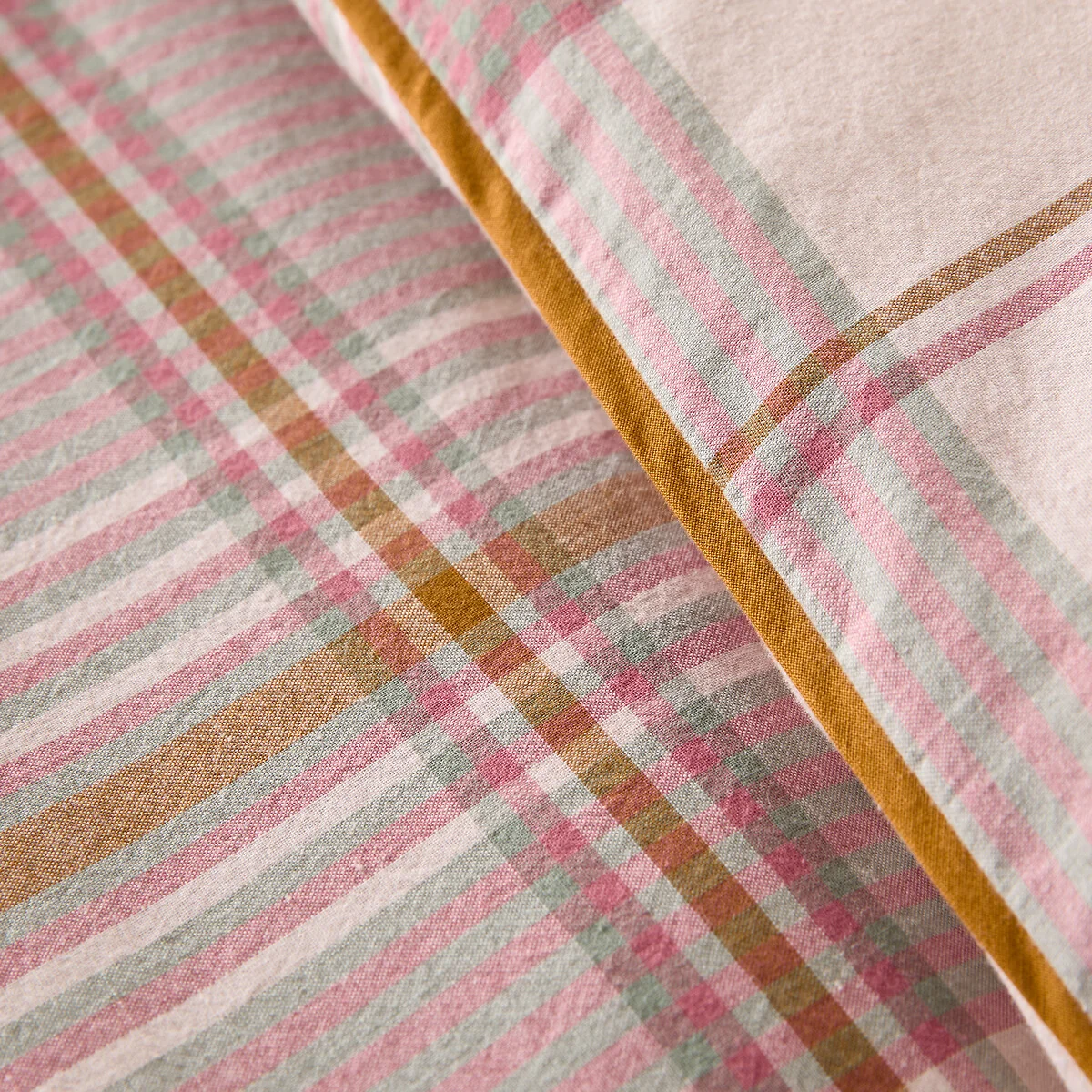 Dollon Checked Washed Cotton Yarn-Dyed Duvet Cover – image 4