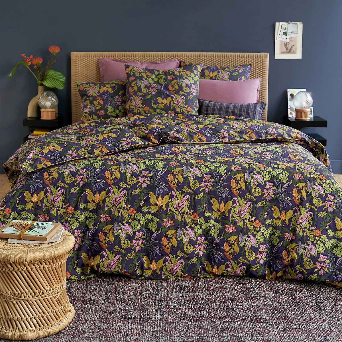 Bakki Floral 100% Cotton Percale 200 Thread Count Duvet Cover – image 1