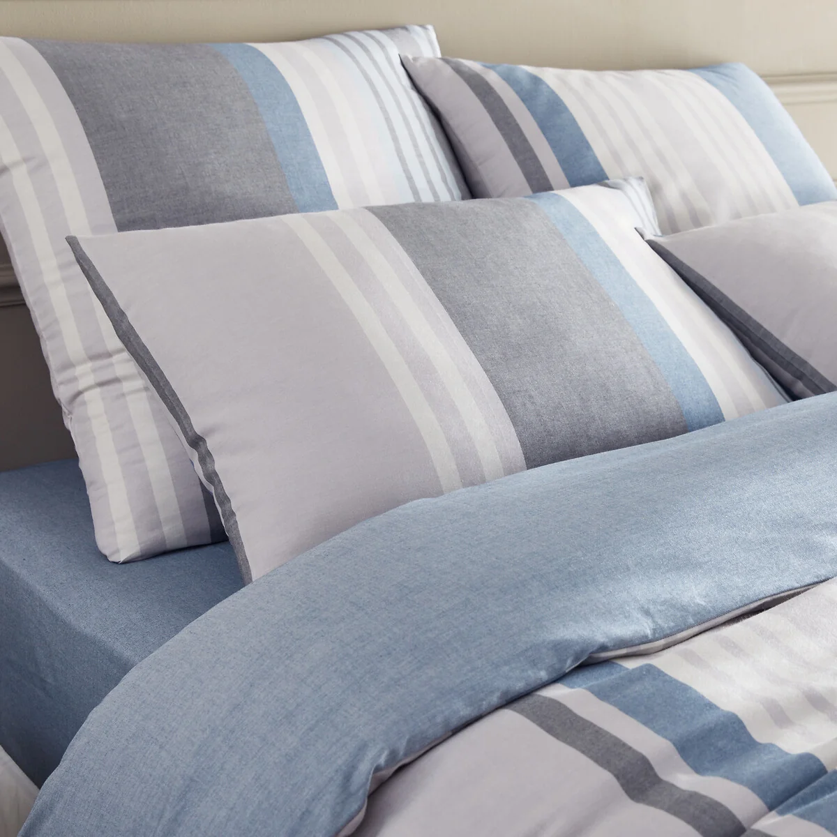 Acoledor Striped 100% Organic Cotton Percale 200 Thread Count Duvet Cover – image 2