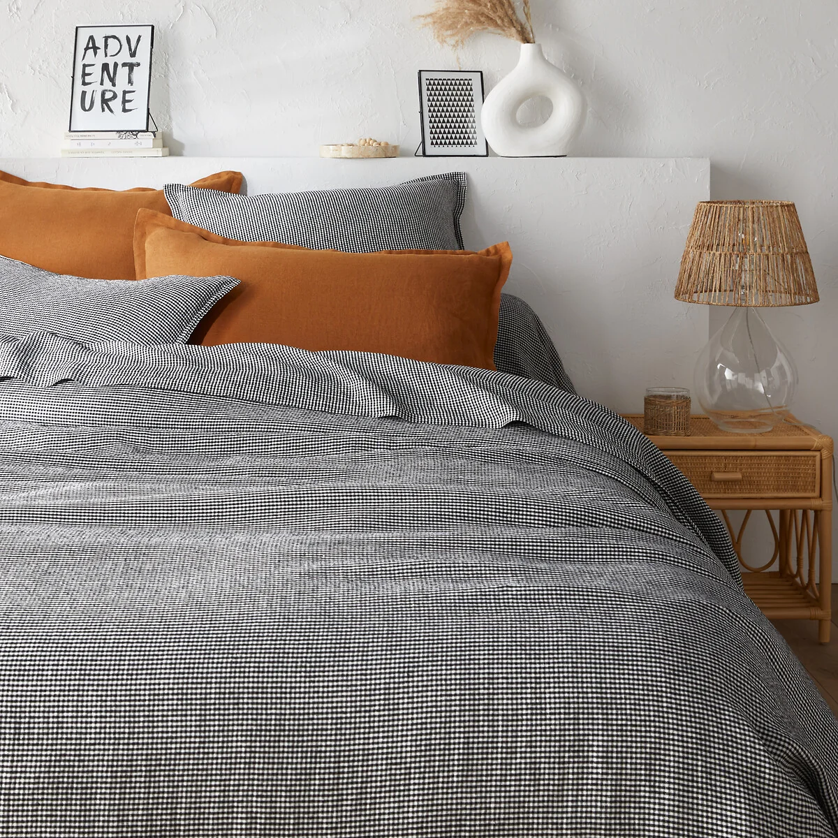 Linot Gingham 100% Washed Linen Duvet Cover – image 2