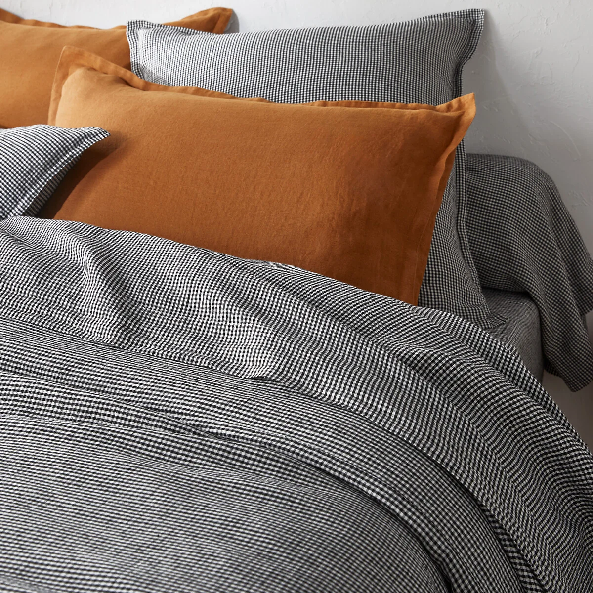 Linot Gingham 100% Washed Linen Duvet Cover – image 3