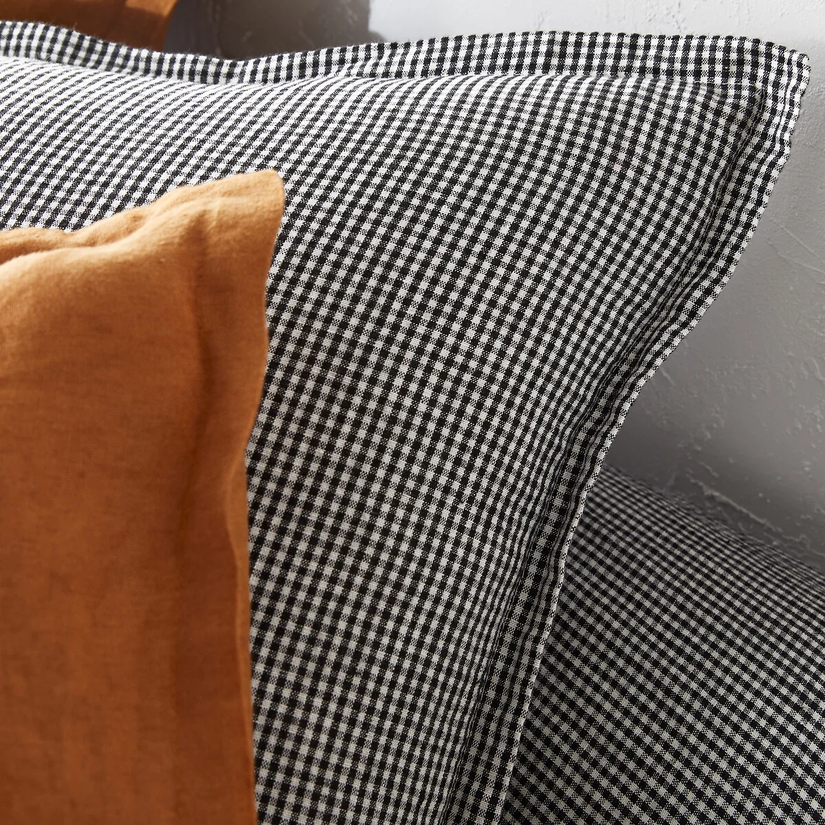 Linot Gingham 100% Washed Linen Duvet Cover – image 4