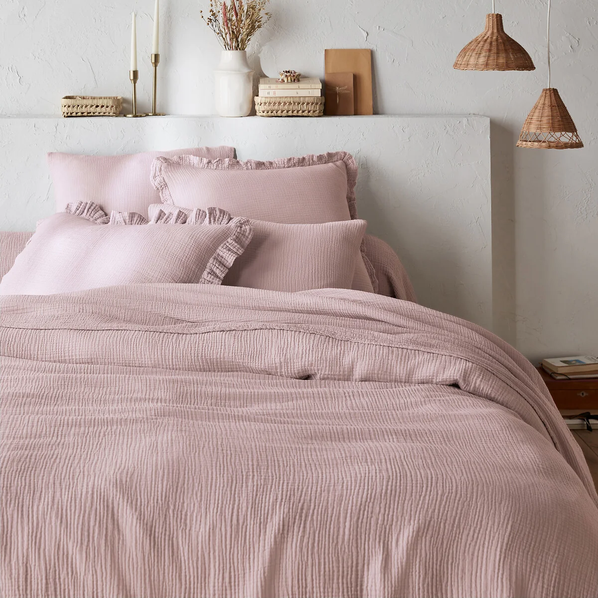 Kumla Plain 100% Cotton Muslin Duvet Cover – image 1