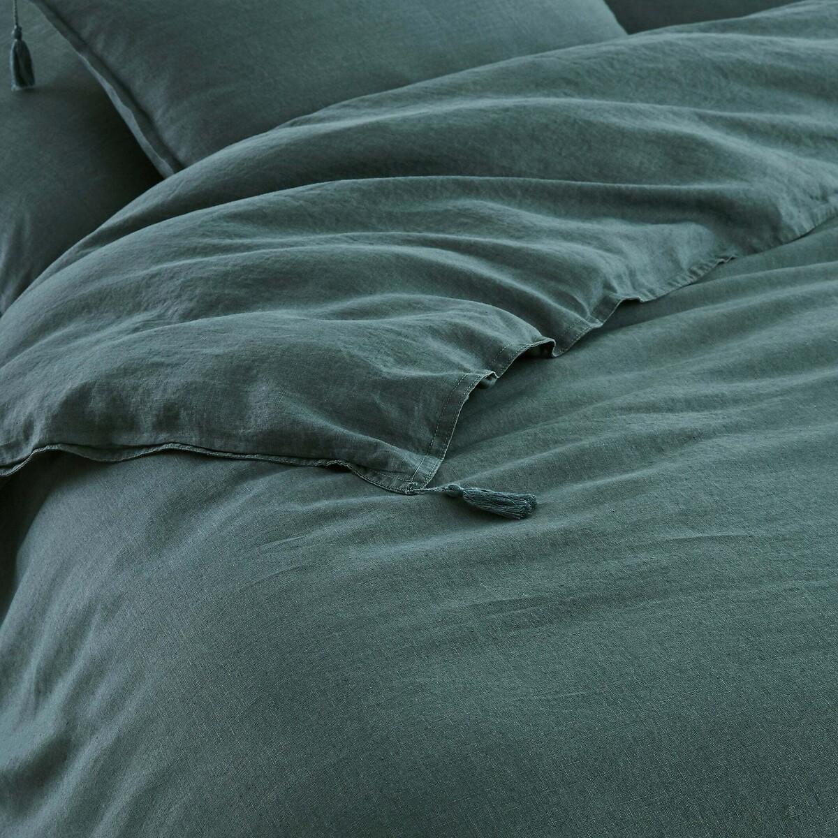 Carly Tassel 100% Washed Linen Duvet Cover – image 2