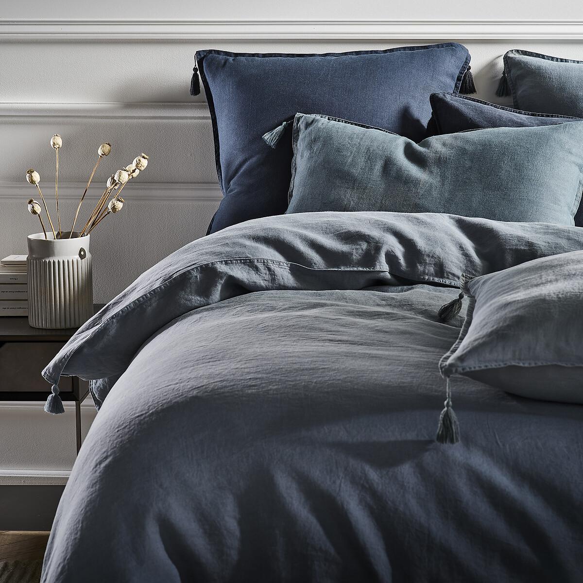 Carly Tassel 100% Washed Linen Duvet Cover – image 6