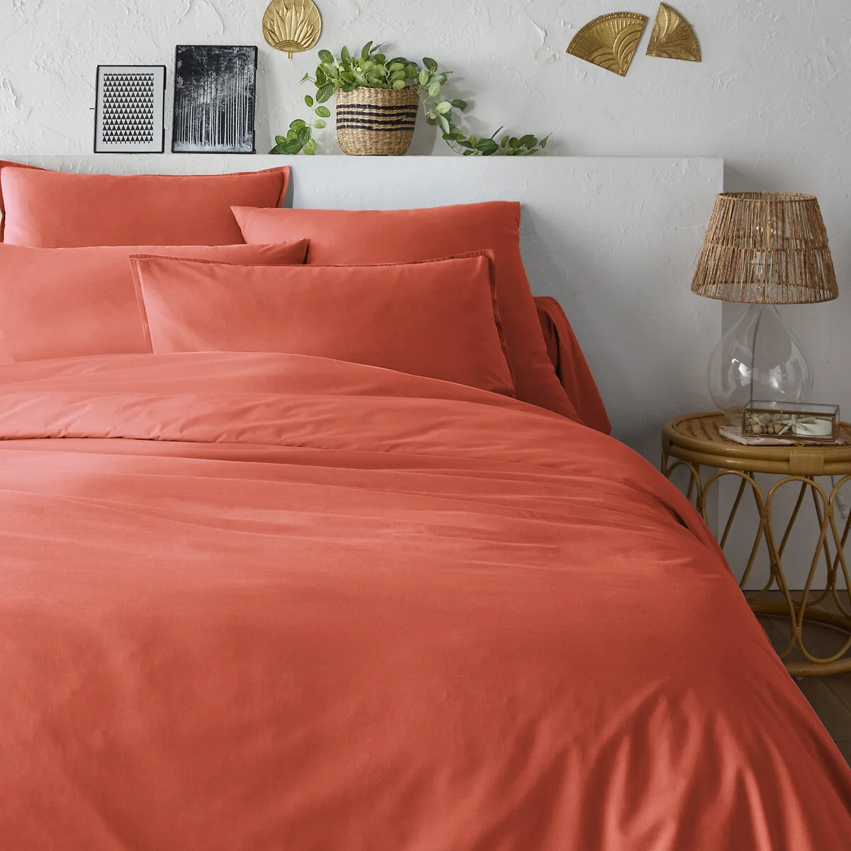 Plain 100% Organic Cotton Percale 200 Thread Count Duvet Cover – image 2