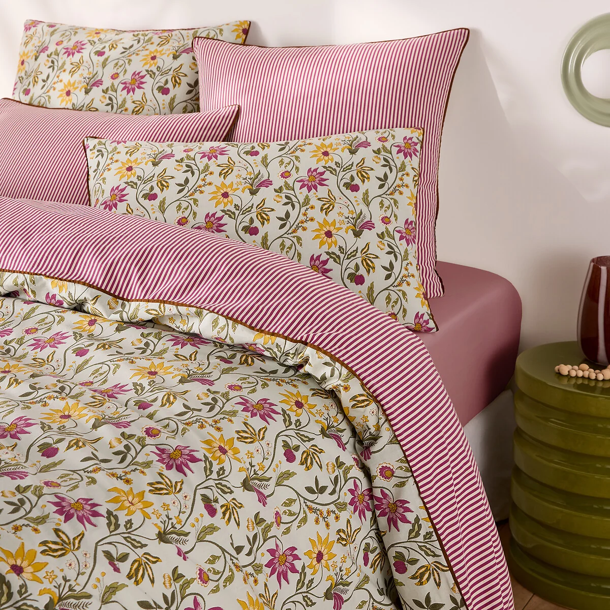 Harney Floral Print Washed Cotton Duvet Cover – image 1