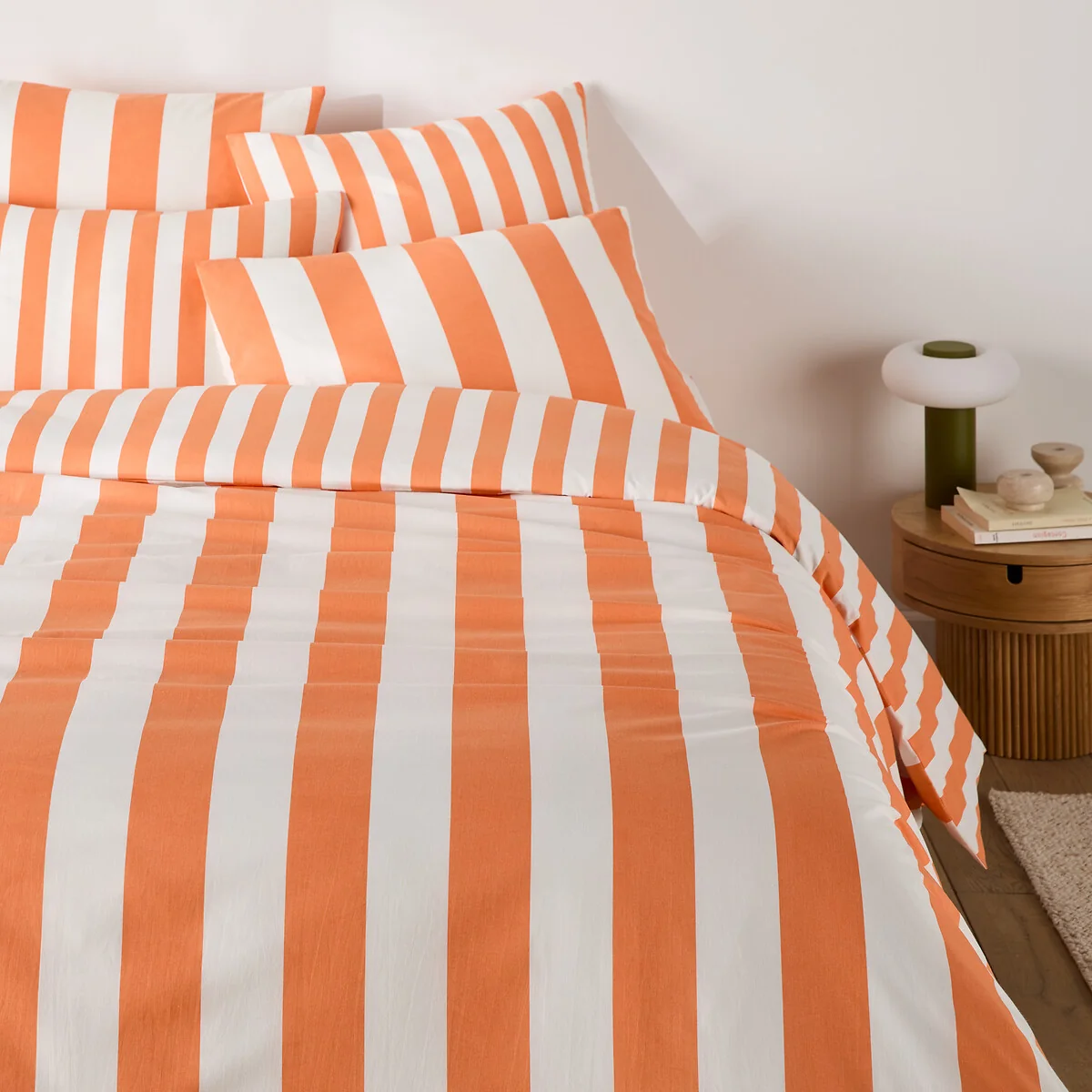 Hendaye Orange Striped Cotton Duvet Cover – image 2
