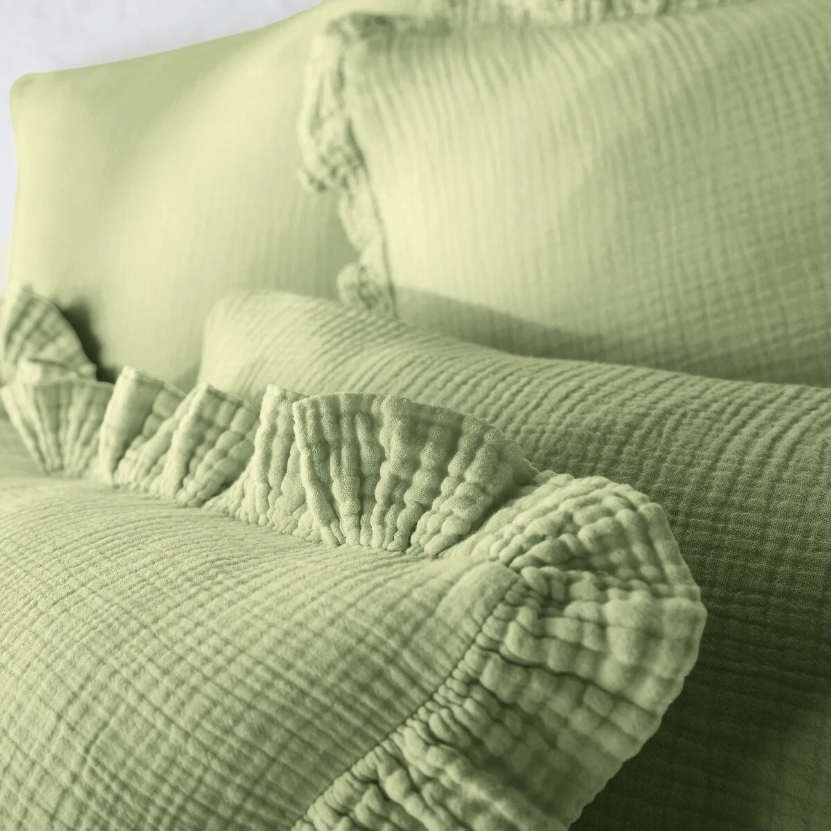 Kumla Plain 100% Cotton Muslin Duvet Cover – image 3