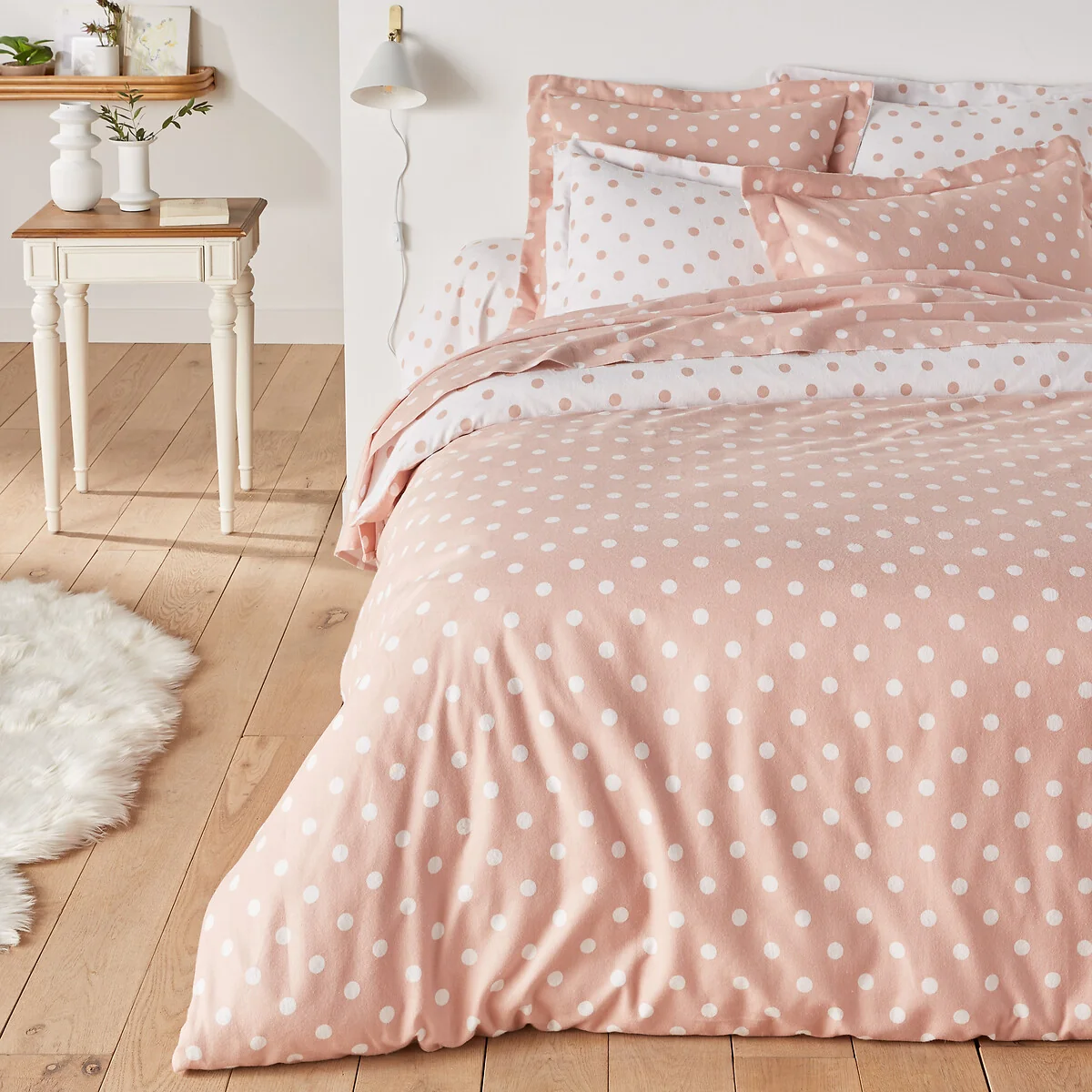 Clarisse Polka Dot 100% Cotton Flannel Duvet Cover – image 1
