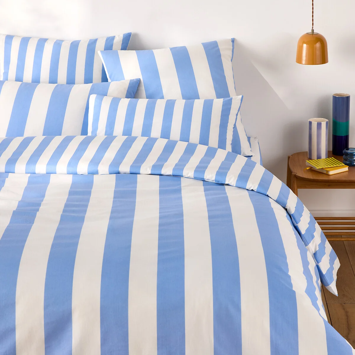 Hendaye Blue Striped 100% Cotton Duvet Cover – image 2